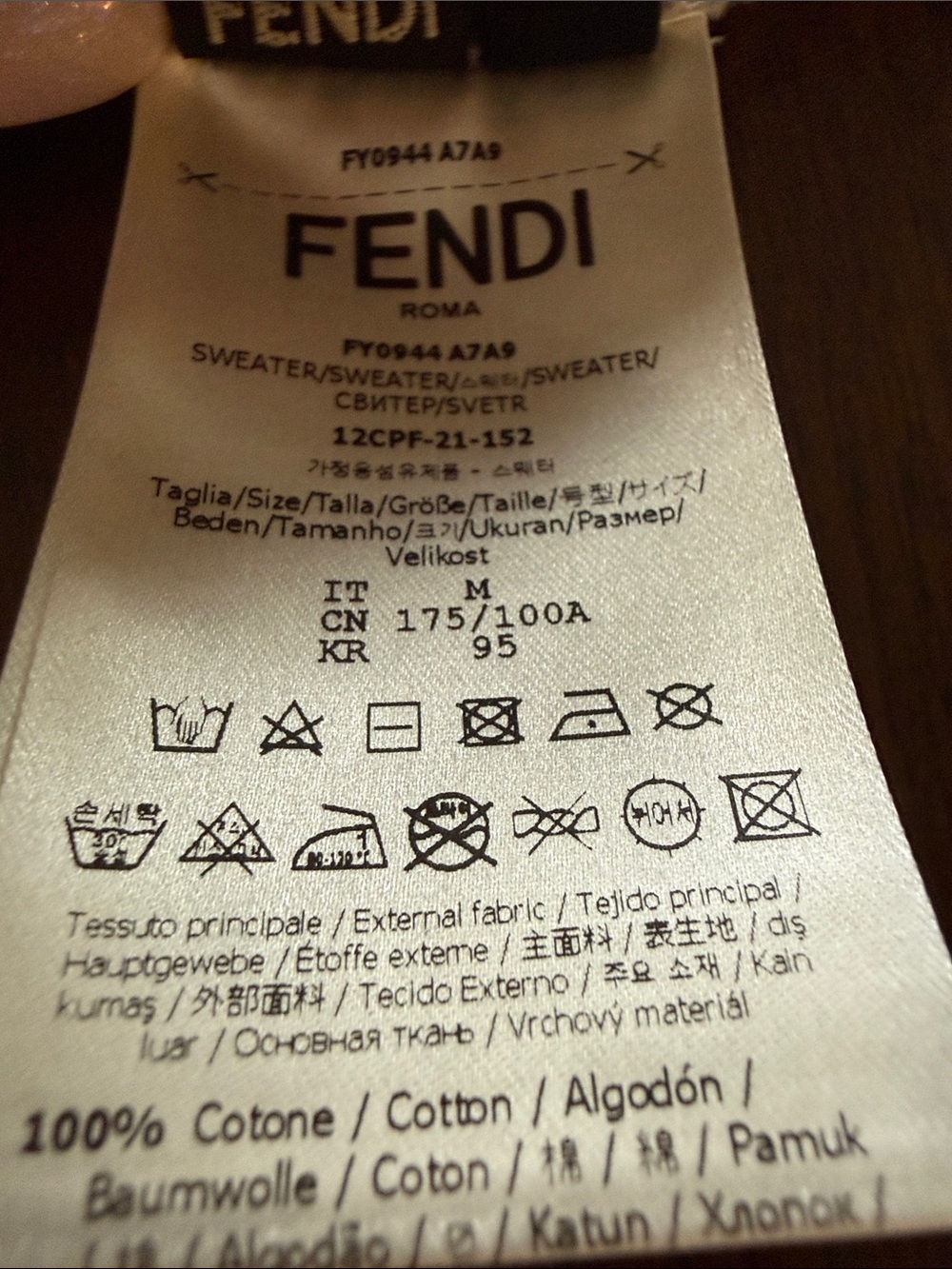 Fendi Brown and Black Diagonal FF Logo Crewneck Sweater - Picture 4 of 6